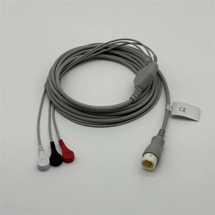 Philips 12-pin 3-lead AHA Snap ECG Cable factory