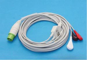 Fukuda Denshi DS5100 Cablu EKG 3-lead, IEC / AHA, clip / Snap